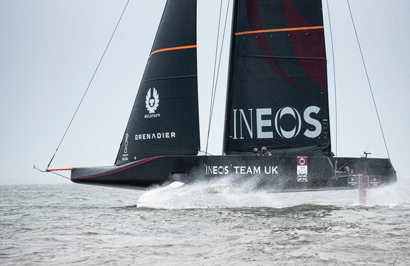INEOS Team UK training on the Solent out of their base in Portsmouth photo copyright Harry KH / INEOS Team UK taken at Royal Yacht Squadron and featuring the AC75 class
