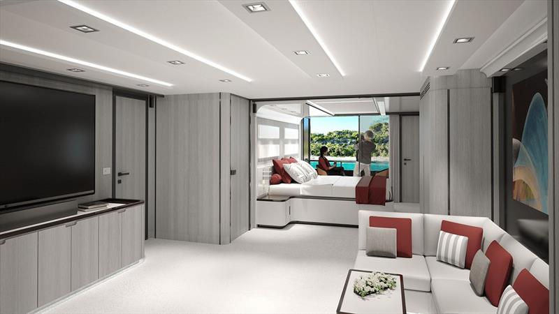 Spaceline 100 Hybrid - Master Cabin photo copyright Ultimate Catamarans taken at  and featuring the Catamaran class