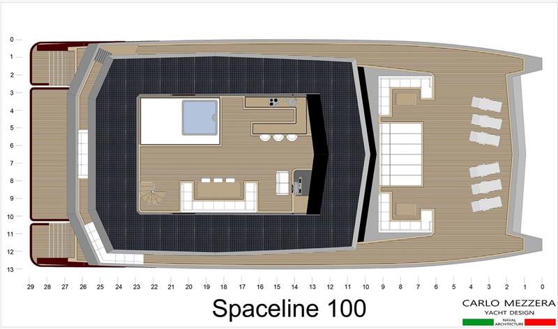 Spaceline 100 Hybrid - Flybridge layout photo copyright Ultimate Catamarans taken at  and featuring the Catamaran class