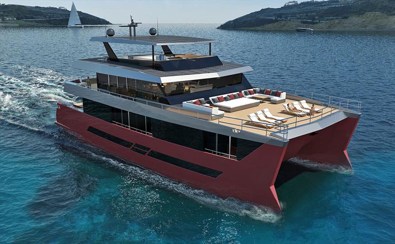 Spaceline 100 Hybrid - Bow view photo copyright Ultimate Catamarans taken at  and featuring the Catamaran class