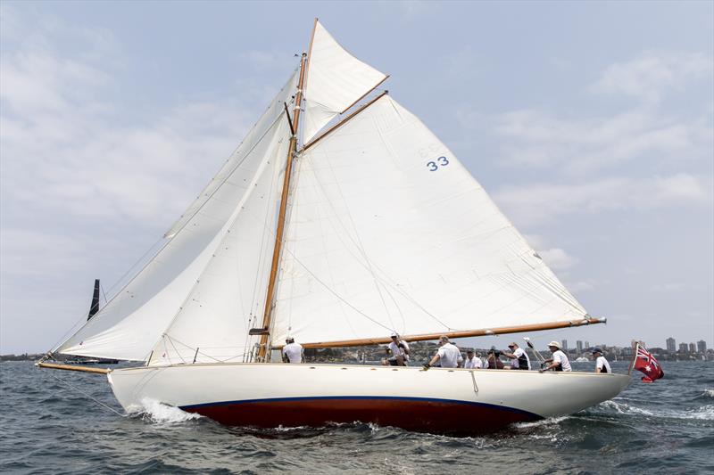 Nerida under full sail including Jackyard Topsail photo copyright Andrea Francolini taken at Cruising Yacht Club of Australia and featuring the Classic Yachts class