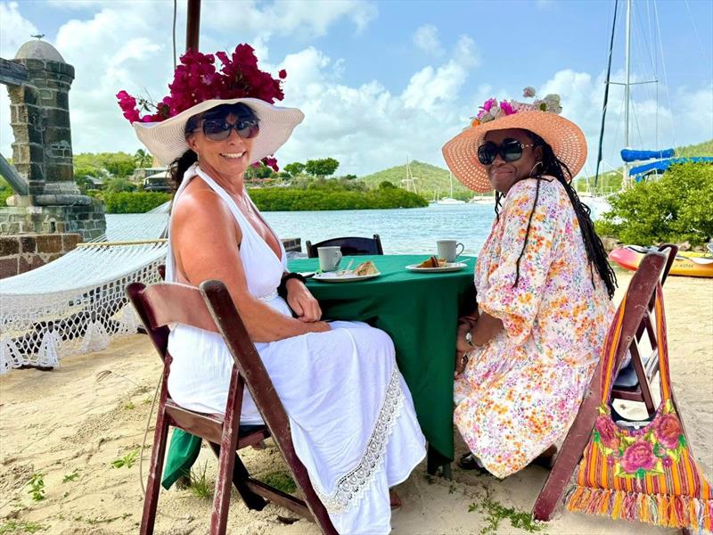 Cream teas were served in the afternoon by colourfully dressed ladies at the Admiral's Inn, with proceeds going to the local hospice - Antigua Classic Yacht Regatta - photo © Jan Hein