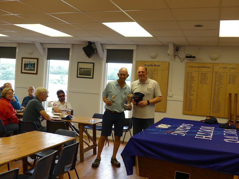 Comet Nationals 2023 at Ogston - Pete Coop receiving the Championship awards photo copyright Norah Jaggers taken at Ogston Sailing Club and featuring the Comet class