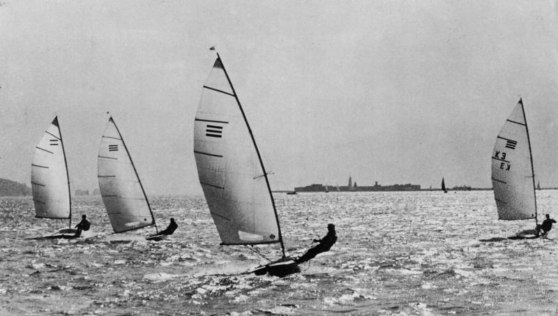 The first UK open meeting for the new Contender class, held at Lymington in 1969 photo copyright Gale taken at Royal Lymington Yacht Club and featuring the Contender class