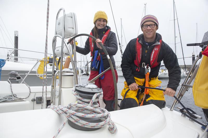 Daniel Smith and Becky Jeffrey onboard their boat InTuition in Largs photo copyright RYA Scotland taken at  and featuring the Cruising Yacht class