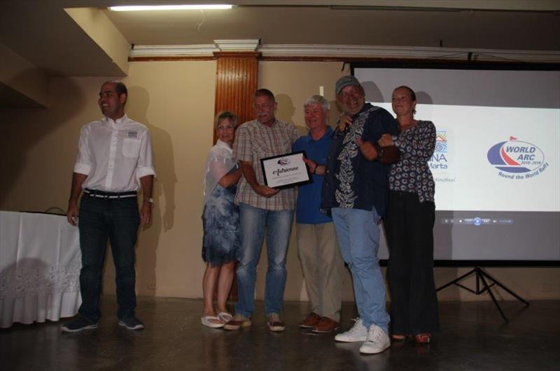 World ARC: Colombia Santa Marta -  Leg1 Prize Giving 3rd Racing Division A photo copyright World Cruising taken at  and featuring the Cruising Yacht class