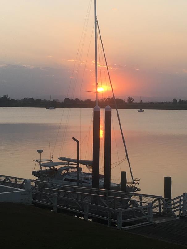 A stunning evening for sundowners – on the public mooring at Ulmarra photo copyright Kristen Anderson taken at  and featuring the Cruising Yacht class