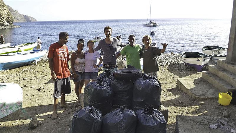 Part of the beach cleaning team photo copyright Mission Océan taken at  and featuring the Cruising Yacht class