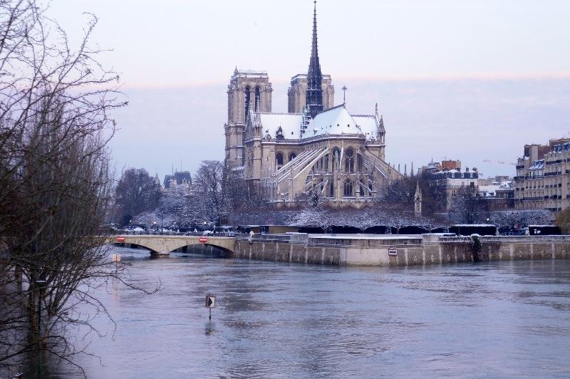 Notre Dame on a snowy winters morning photo copyright SV Taipan taken at  and featuring the Cruising Yacht class