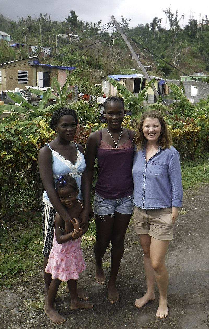 Laura and three of the girls from Castle Bruce - photo © Mission Ocean