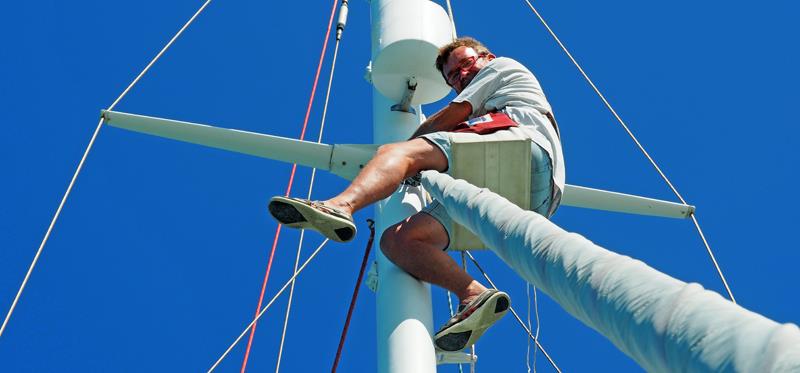 Mast Work photo copyright Neil Langford taken at  and featuring the Cruising Yacht class