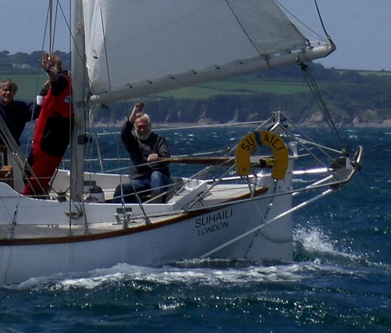 A farewell wave from Robin as Taipan turns to return to Falmouth photo copyright SV Taipan taken at  and featuring the Cruising Yacht class
