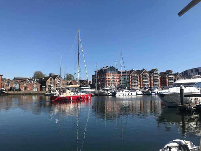 Leaving Ipswich Haven Marina after 4 months - 2018 adventure - United Kingdom to the Channel Islands photo copyright SV Red Roo taken at  and featuring the Cruising Yacht class