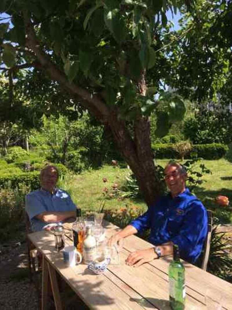 Enjoying lunch in Pierre's Garden photo copyright Red Roo taken at  and featuring the Cruising Yacht class