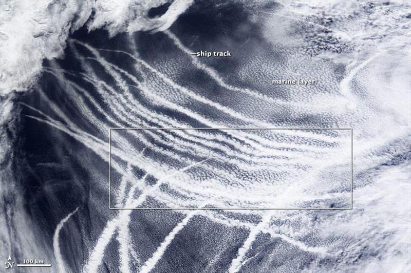Ship tracks as revealed by clouds photo copyright NASA Earth Observatory taken at  and featuring the Cruising Yacht class