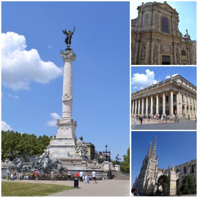 Monument Auz Girondins (left), the Grand Theatre (centre right) and Cathedral Saint-Andre (bottom right) - photo © SV Red Roo
