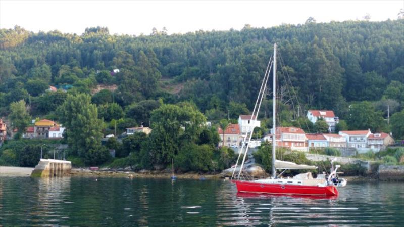 Red Roo in Ria de Ferrol, Spain's coast and coastal towns are all covered in tree plantations photo copyright SV Red Roo taken at  and featuring the Cruising Yacht class