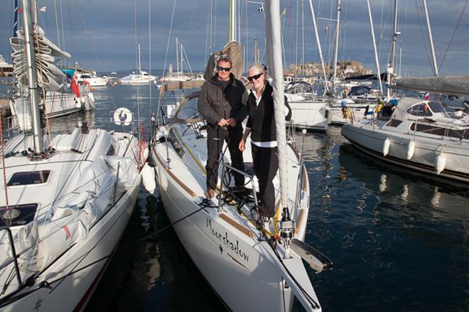 2018 ARC Channel Islands - Leg 1 - James & Helen arriving on Moonshadow   photo copyright World Cruising taken at  and featuring the Cruising Yacht class
