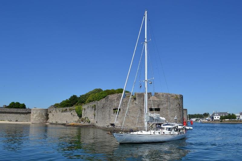 Taipan outside the Marina in front of the Walled City in Concarneau - photo © SV Taipan