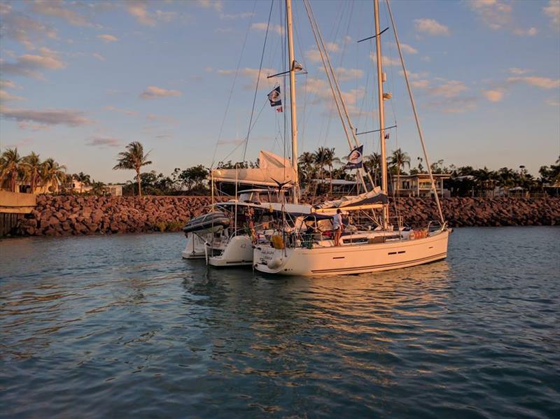 2018 World ARC in Darwin - Boats welcome dock photo copyright World Cruising taken at  and featuring the Cruising Yacht class
