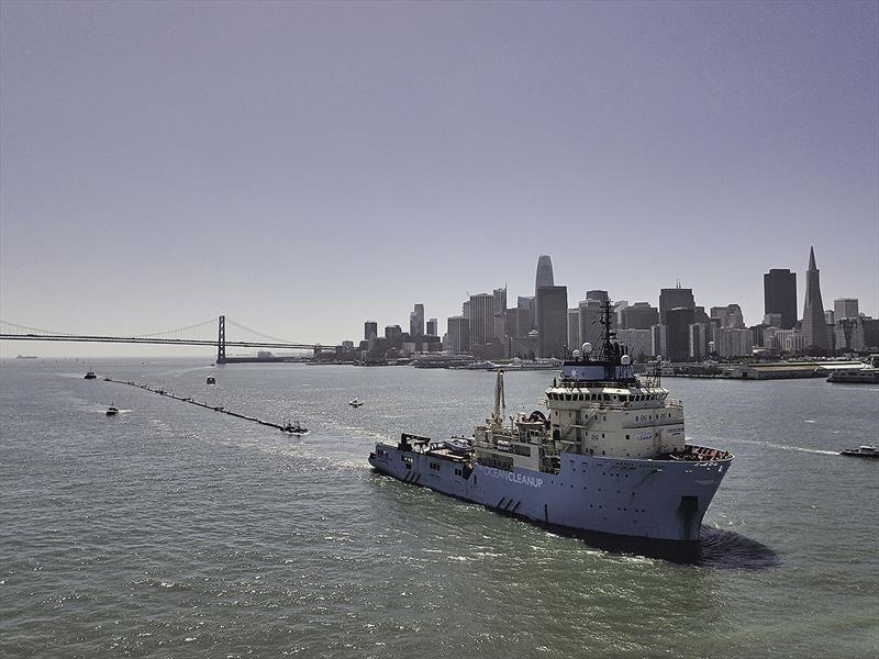 The world's first Ocean Cleanup System launched from San Francisco photo copyright The Ocean Cleanup taken at  and featuring the Cruising Yacht class