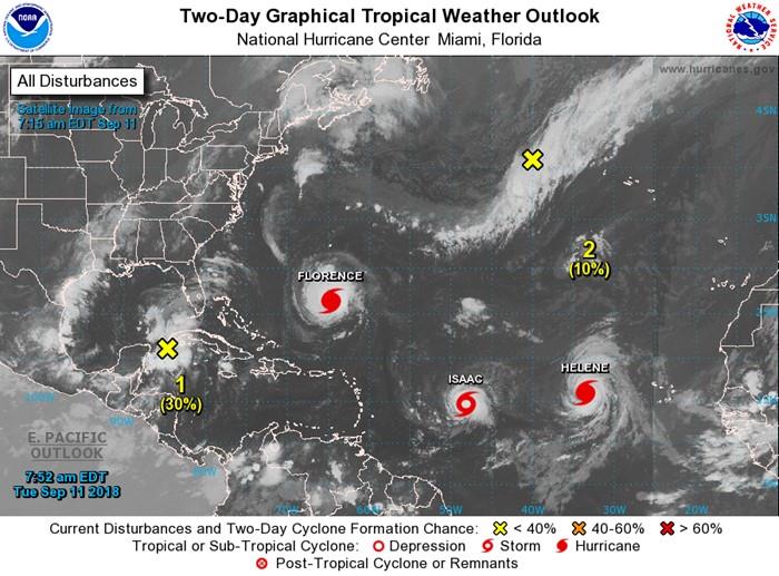 Hurricane Florence threatens the East Coast of the US photo copyright National Hurricane Center taken at  and featuring the Cruising Yacht class