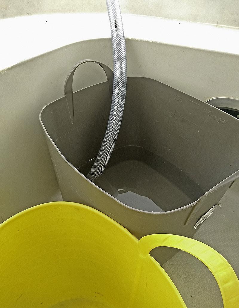 Our rainwater buckets - photo © Mission Ocean