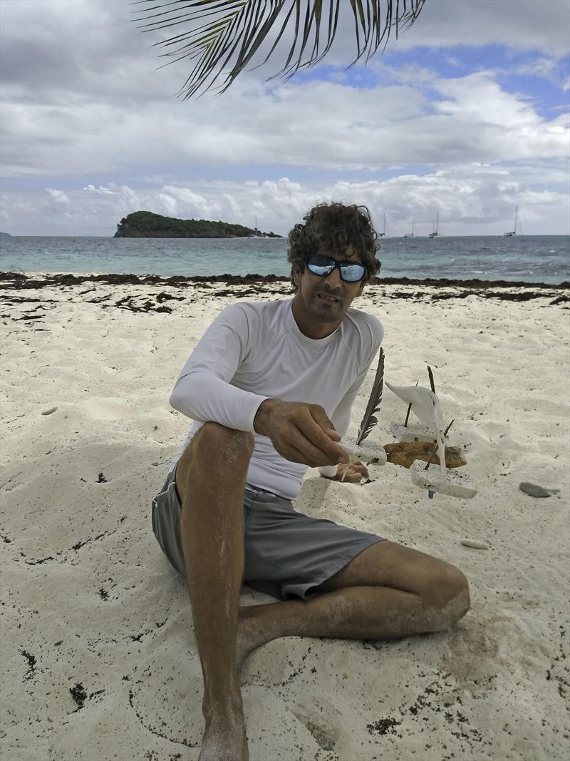 Henrique with one of the little trash boats photo copyright Mission Ocean taken at  and featuring the Cruising Yacht class