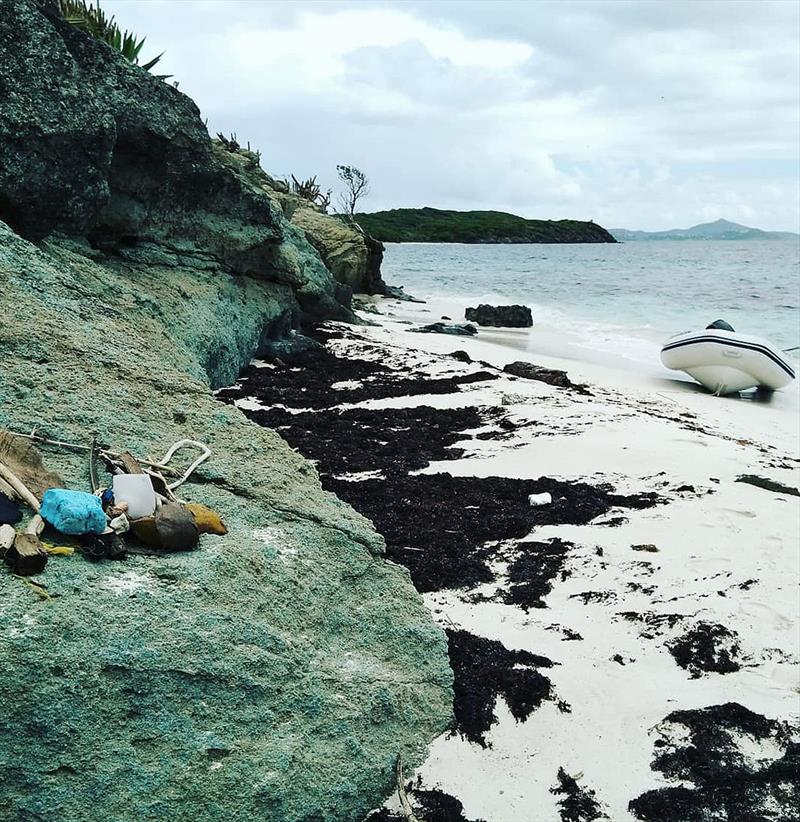 Trash on the rocks - photo © Mission Ocean