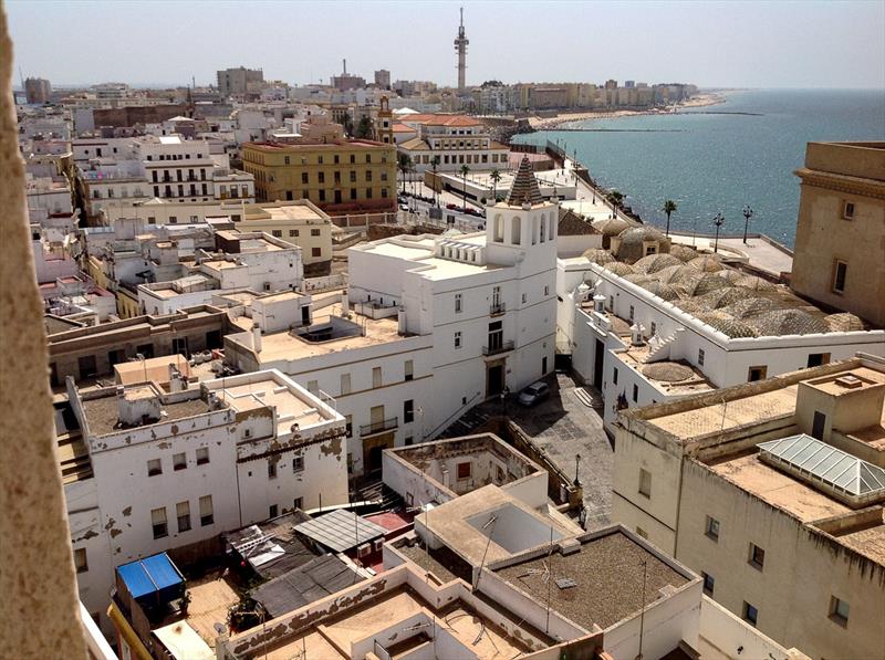 View of the old city of Cadiz photo copyright Malcolm MacPhail taken at  and featuring the Cruising Yacht class
