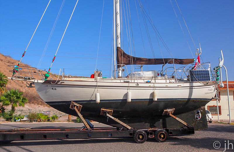 Mazu enroute to dry storage photo copyright jh taken at  and featuring the Cruising Yacht class