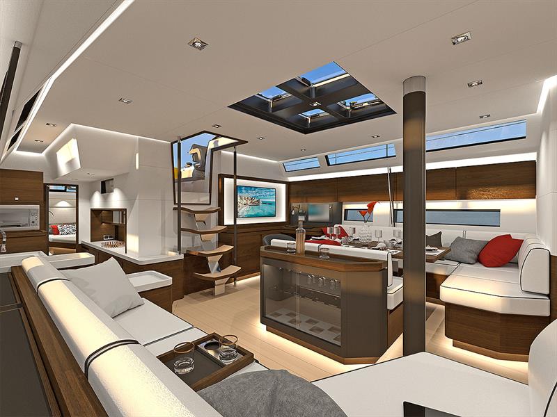 Main Saloon of the new Amel 60 photo copyright Amel taken at  and featuring the Cruising Yacht class