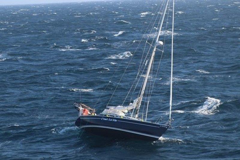Sailboat crew rescued 100  miles off Virginia Beach photo copyright Andrew Kendrick / U.S. Coast Guard District 5 PADET Baltimore taken at  and featuring the Cruising Yacht class