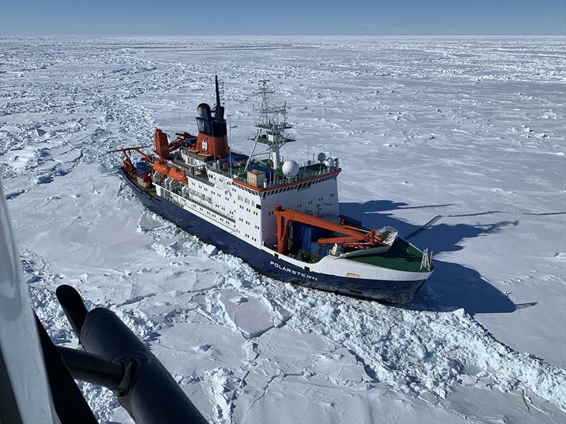 Polarstern in thick sea ice. The icebreaker was not able to reach the calving area of the A68 iceberg due to sea ice conditions photo copyright Alfred Wegener Institute / Stefanie Arndt taken at  and featuring the Cruising Yacht class