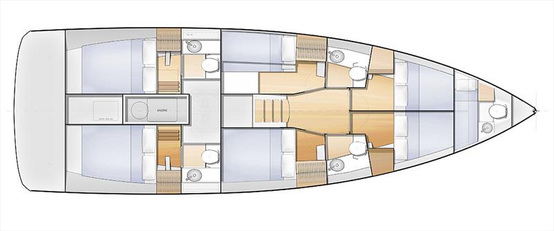 Layout Below Decks - Sun Loft 47 photo copyright Jeanneau taken at  and featuring the Cruising Yacht class