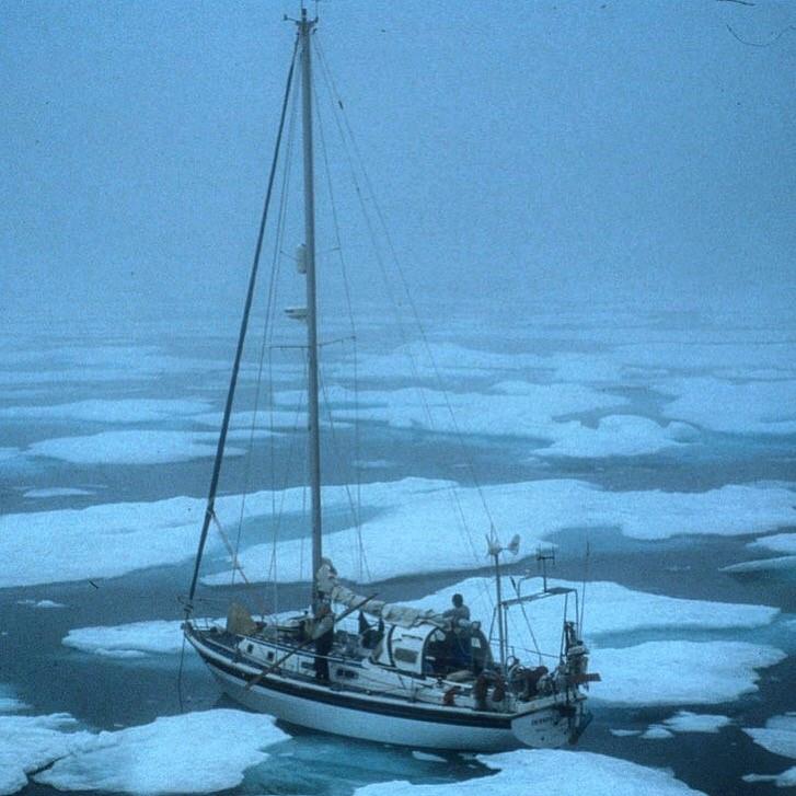 Dodo's Delight caught in the ice pack, Bylot Island 2001 photo copyright Bob Shepto taken at  and featuring the Cruising Yacht class