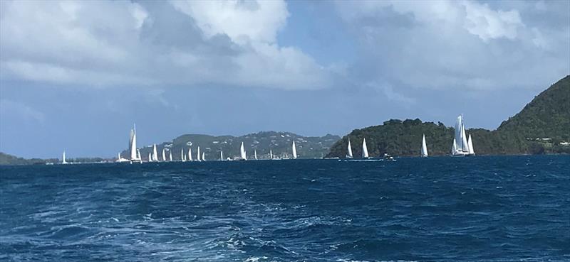 World ARC 2020/2021- Leg 1 - Startline fleet view photo copyright World Cruising Club taken at  and featuring the Cruising Yacht class