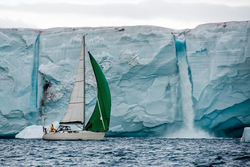 Sailing past the Austfonna glacier in Svalbard. - photo © Daniel Hug