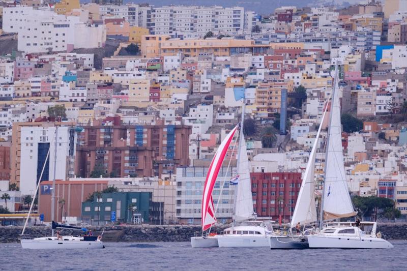 Las Palmas de Gran Canaria as the backdrop to the start - ARC 2020 - photo © WCC / Jésus de Leon