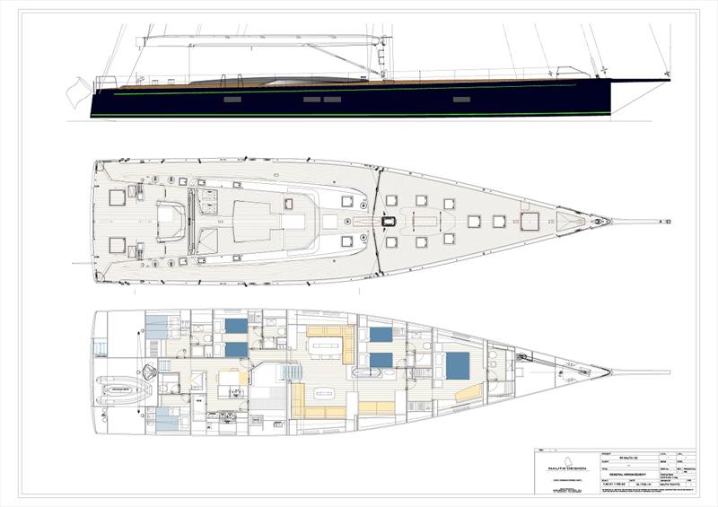 Nauta 100 Morgana layout photo copyright Nauta Design taken at  and featuring the Cruising Yacht class