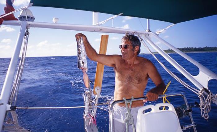 Jimmy Cornell and fish head photo copyright Jimmy Cornell taken at  and featuring the Cruising Yacht class
