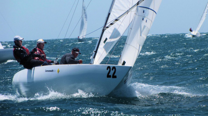 Racing on day four of the Etchells Australian Championship photo copyright Steve Hall taken at Royal SA Yacht Squadron and featuring the Etchells class
