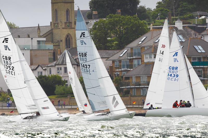 Exabyte, Jolly Roger & Rocketman (Etchells) and Dancer (Daring) in the Cowes Town Regatta on final day of Cowes Week 2019 photo copyright Paul Wyeth / CWL taken at Cowes Combined Clubs and featuring the Etchells class