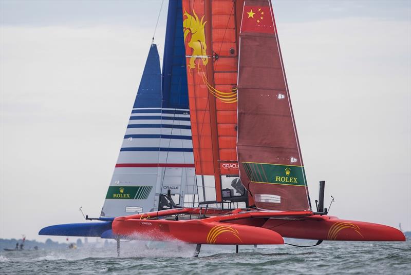 Team China and Team France - SailGP Cowes, August 10-11, 2019 - photo © Lloyd Images / SailGP