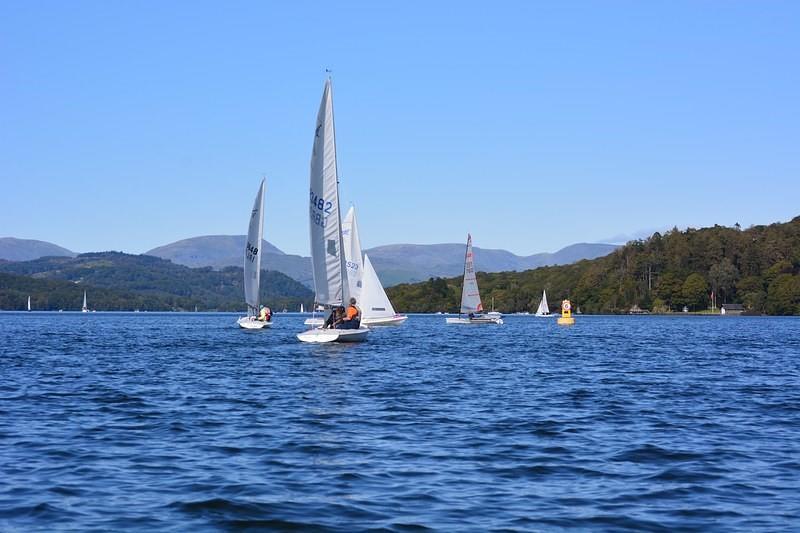 Heading North to Bell Isle during the Windermere Bell Isle Race photo copyright Mark Fearnley taken at South Windermere Sailing Club and featuring the Flying Fifteen class