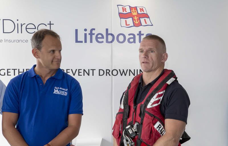 Mark Jardine and Ben Archibald at the new RNLI and GJW Direct Lifejacket Clinic association announcement photo copyright Tim Olin / www.olinphoto.co.uk taken at  and featuring the  class
