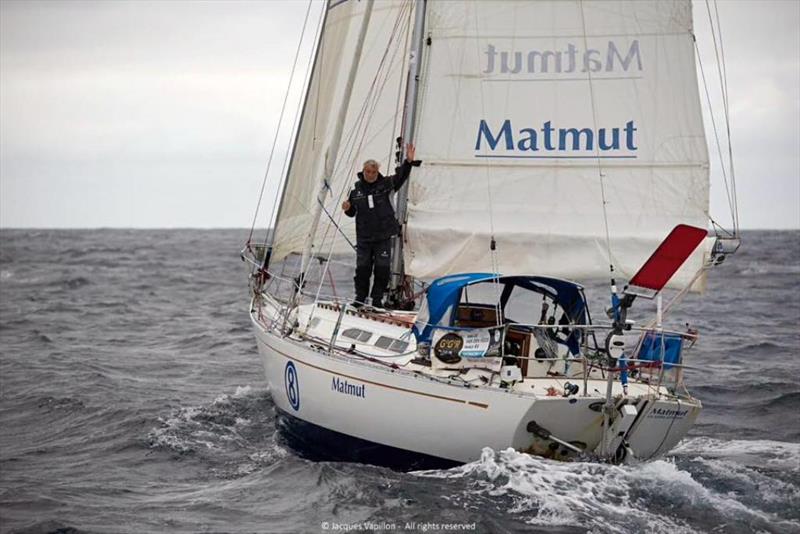 Onboard Jean-Luc Van Den Heede's French Rustler 36 yacht MATMUT during the 2018 Golden Globe solo non-stop round the world race photo copyright Jacques Vapillon taken at  and featuring the Golden Globe Race class
