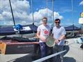 Sam and Luke win the Race 1 Downer Plate at the GP14 Leinster Championships © Andy Johnston