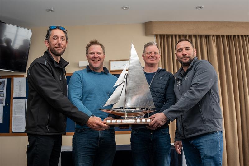 Ben McGrane, crewed by Russ Clark, Jamie Stewart and James Ross, representing the Flying Fifteen win the Keelboat Endeavour 2024 photo copyright Petru Balau Sports Photography / sports.hub47.com taken at Royal Corinthian Yacht Club, Burnham and featuring the 707 class