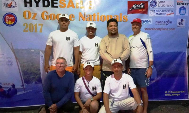 The representatives of Hyde Sails Cebu were Elorde Tampus (skipper), Lorelie Casilan (crew) Marlon Amistad (skipper) and Elmer Verdida (crew) at the Philippine Oz Goose Nationals 2017 photo copyright Hyde Sails taken at  and featuring the  class